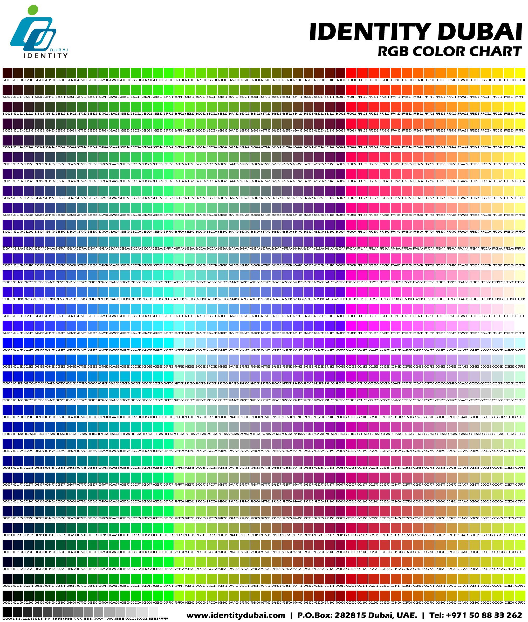 Sample Rgb Color Chart Letsridenow
